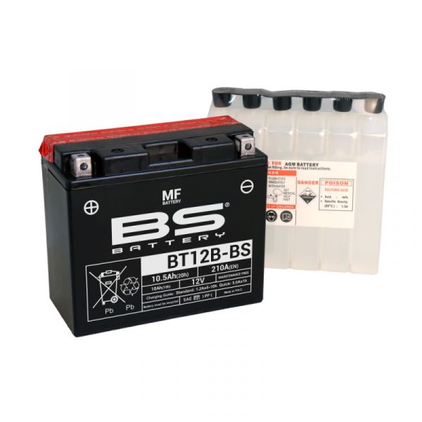 Мото аккумулятор BS Battery BT12B-BS (YT12B-BS) AGM 10.5 А/ч купить с бесплатной доставкой в интернет-магазине