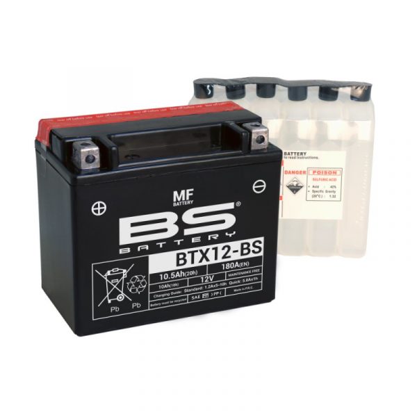 Аккумулятор для мотоцикла и квадроцикла BS Battery BTX12-BS (YTX12-BS) AGM 10.5 А/ч заказать с бесплатной доставкой в интернет-магазине