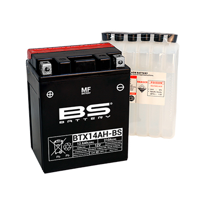 Аккумулятор для квадроцикла, снегохода BS Battery BTX14AH-BS (YTX14AH-BS) AGM 12.6 А/ч заказать с бесплатной доставкой по России