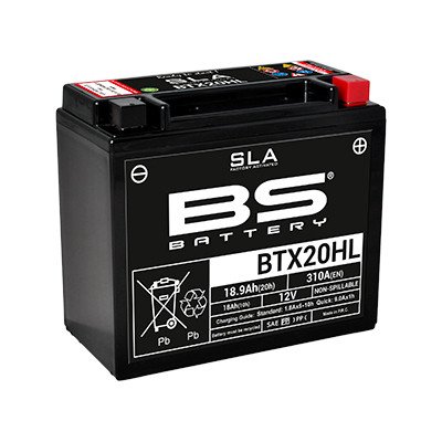 Мото аккумулятор BS Battery BTX20HL (YTX20HL) AGM 18.9 А/ч купить в интернет-магазине с бесплатной доставкой по России