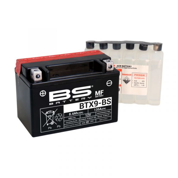 Аккумулятор для мотоцикла и квадроцикла BS Battery BTX9-BS (YTX9-BS) AGM 8.4 А/ч купить в интернет-магазине с бесплатной доставкой