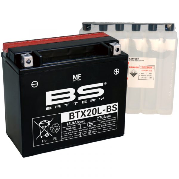 Мото аккумулятор BS Battery BTX20L-BS (YTX20L-BS) AGM 18 А/ч в интернет-магазине купить